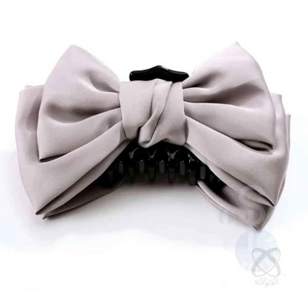 Silk large ribbon hair clip, indie purple hair clip, pretty hair clip, back hair clip