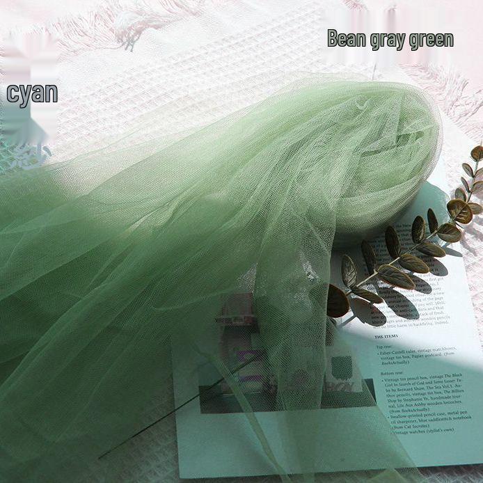 Green Tulle Lace Net Fabric for Kindergarten & Wedding - Transparent, Free Shipping