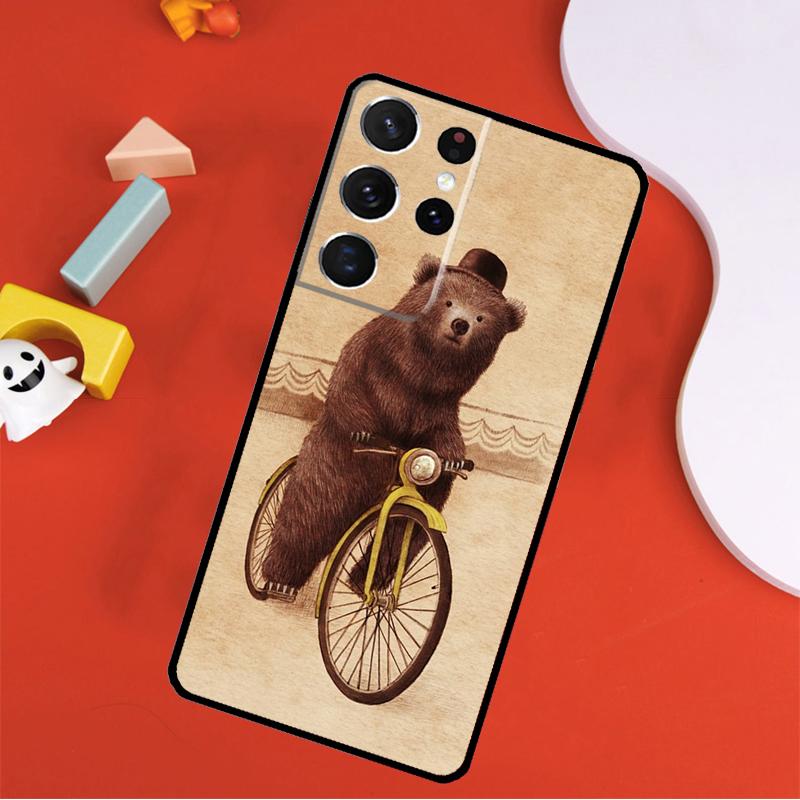 Cute Cartoon Bear Phone Case For Samsung Galaxy S25 Ultra S9 S10 S20 S21 FE S22 S23 S24 Plus S24 Ultra Cover
