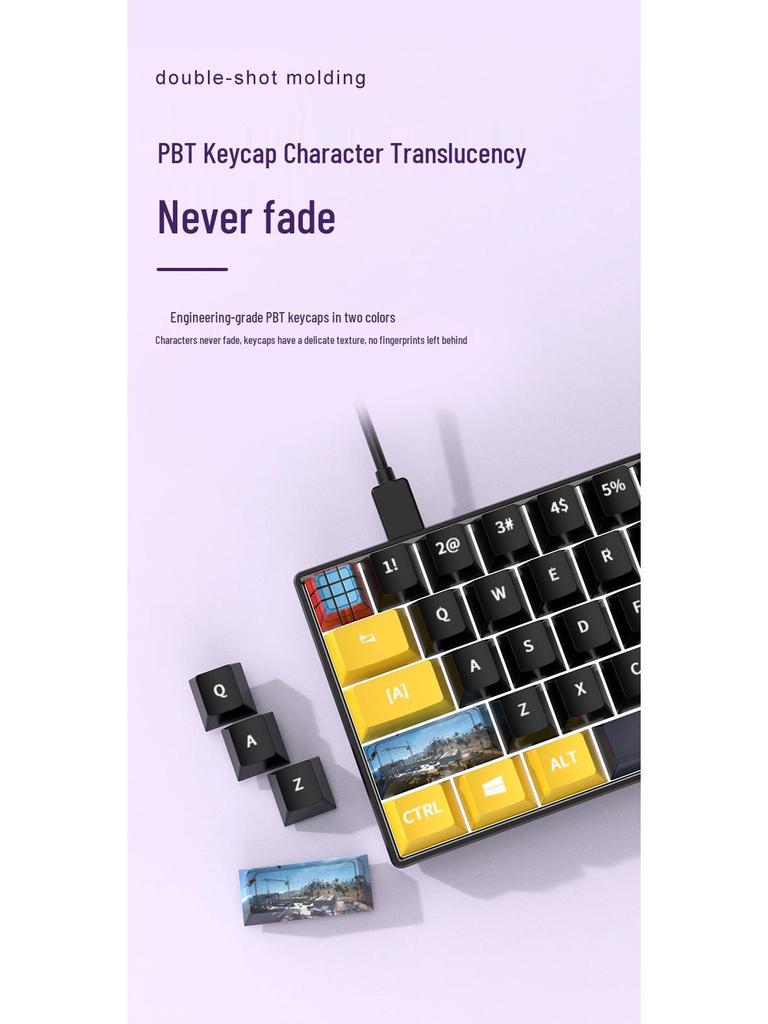 61-Key Mechanical Mini Keyboard for Gaming & Office - Blue, Black, Brown, Red Switches