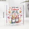 2D Flat, "Du Bist Mein" Heart-Shaped Gnome Acrylic Desktop Decoration Plaque, Suitable for wall Decoration, porch, Room, Villa, accents Home, Hallway,