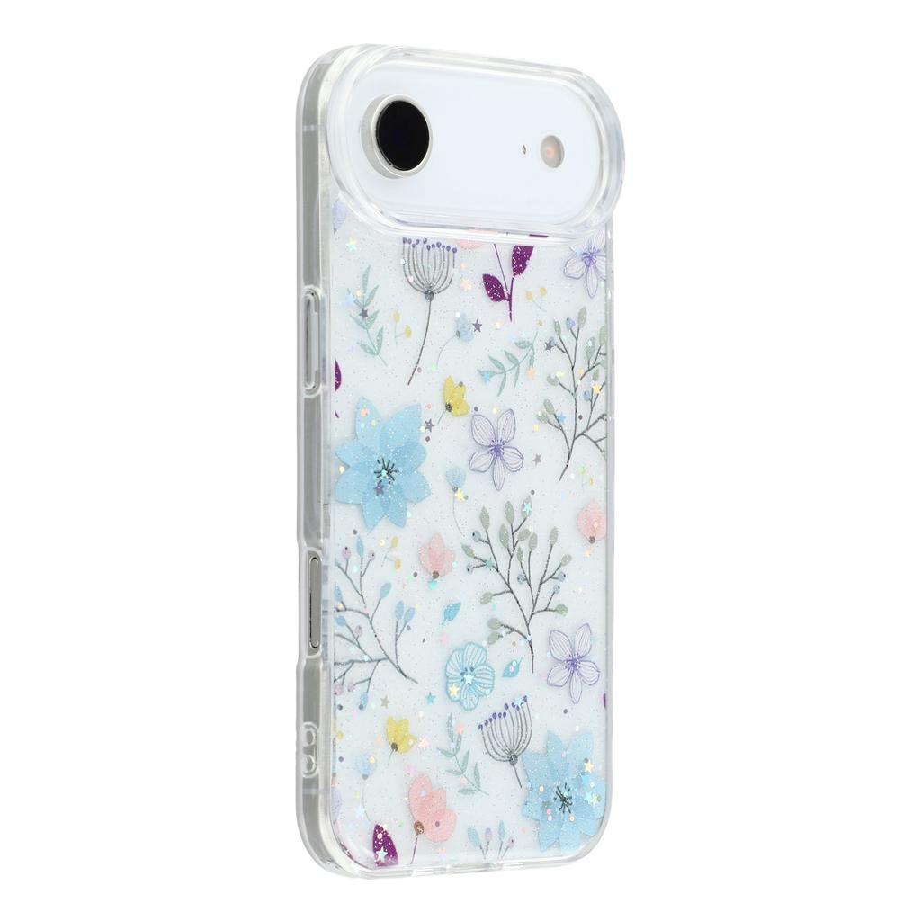 For iPhone 17 Air Case Glitter Flower Epoxy Shockproof Phone Cover