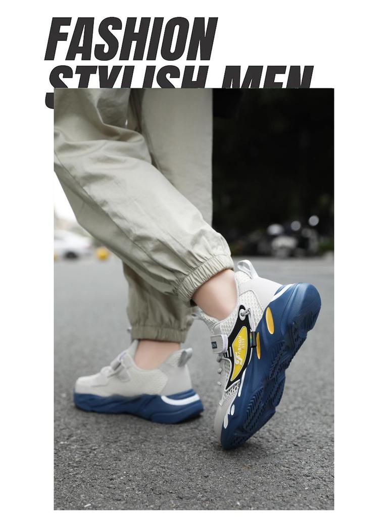 Summer 2025 Boys' Mesh Sports Shoes - Lightweight, Breathable, Soft Sole, Hollow Design for Medium To Large Children