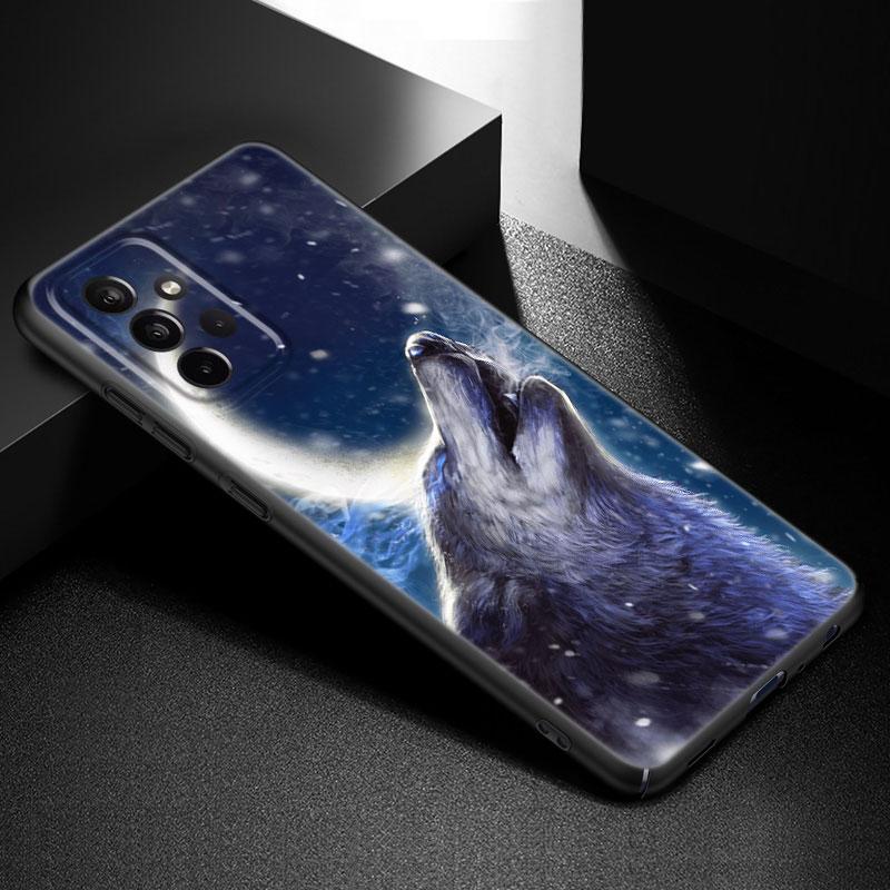 Moon Wolf Howl Phone Case For Samsung Galaxy A21 A30 A50 A52 S A13 A22 A32 A33 A53 A73 5G A11 A12 A31 A51 A70 A71 A72 Cover