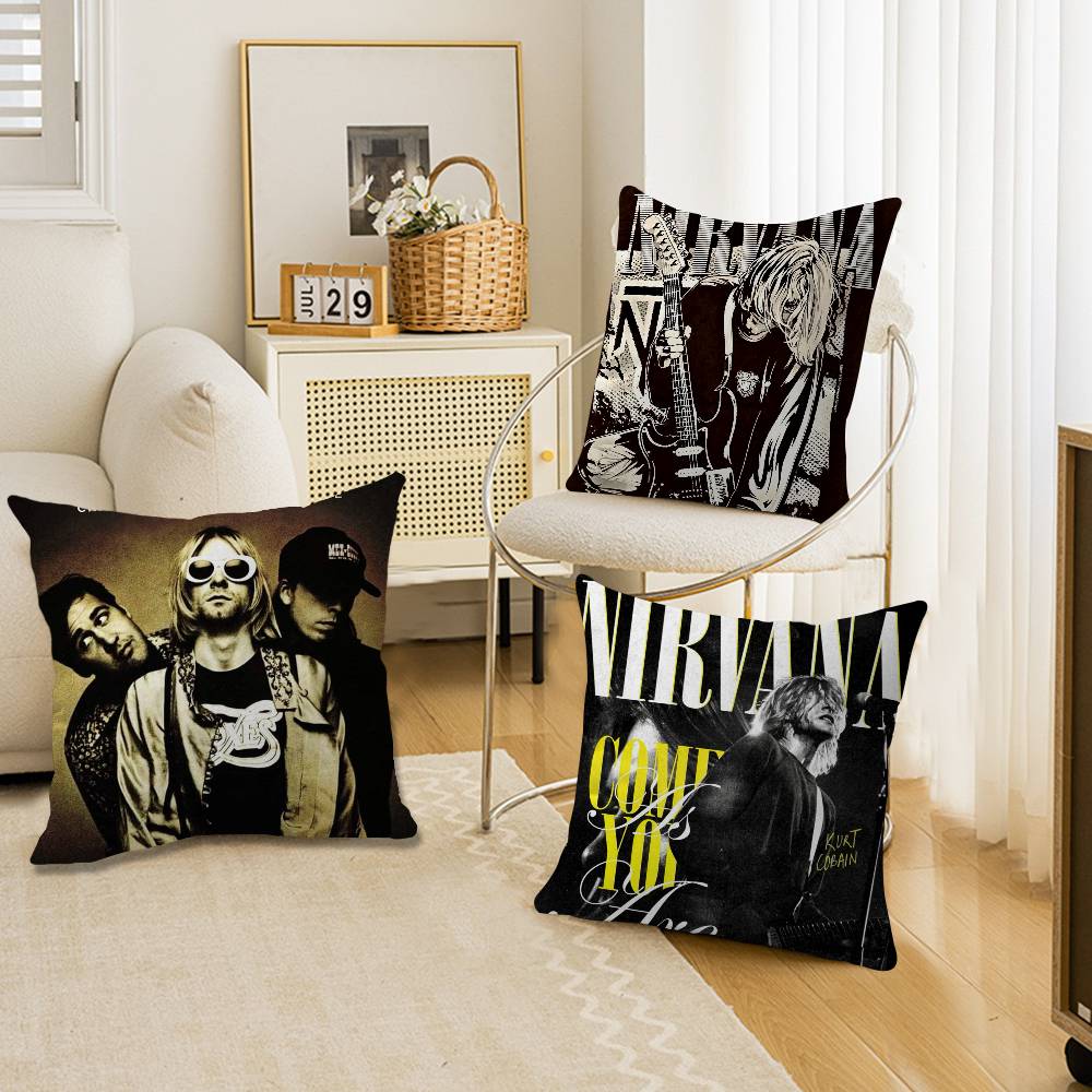 ANNirvanaRock Band Pillow Cover for Bedroom Room and Living Room Sofa Decorative Cushion Cover