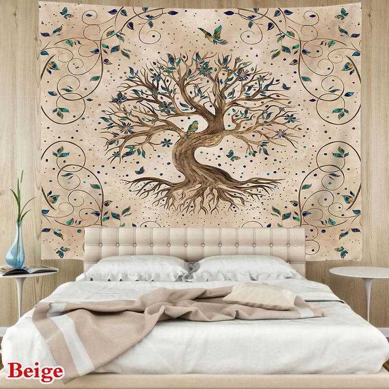 Buy Bohemian Hippie Wishing Tree Print Tapestry Life Tree Pattern Wall ...
