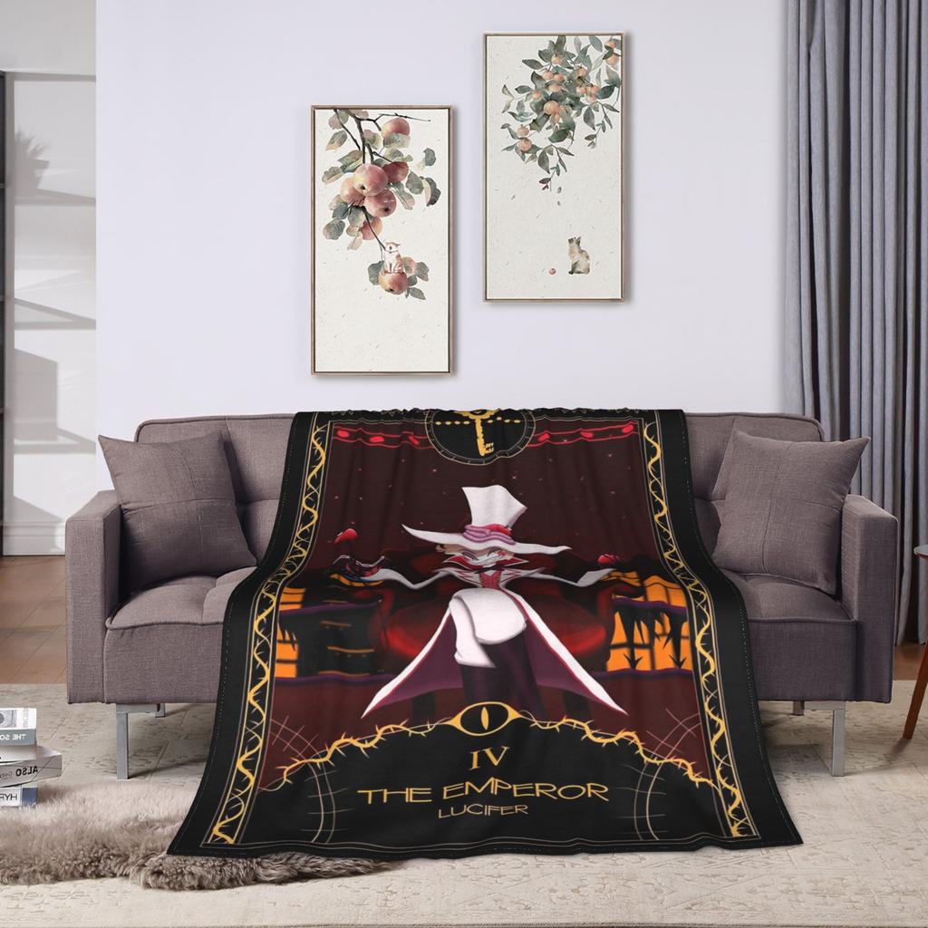 Angel Dusts and Fat Nugget Selfie Hazbins Hotels Blanket Fleece Autumn  Breathable Warm Throw Blanket for Bedding Outdoor Quilt