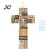 Rustic Wall Decor Easter Wooden Cross Ornament, Hanging Pendant with Hemp Rope for Decor, Religious Home Decoration, Solid Wood Scripture Sign