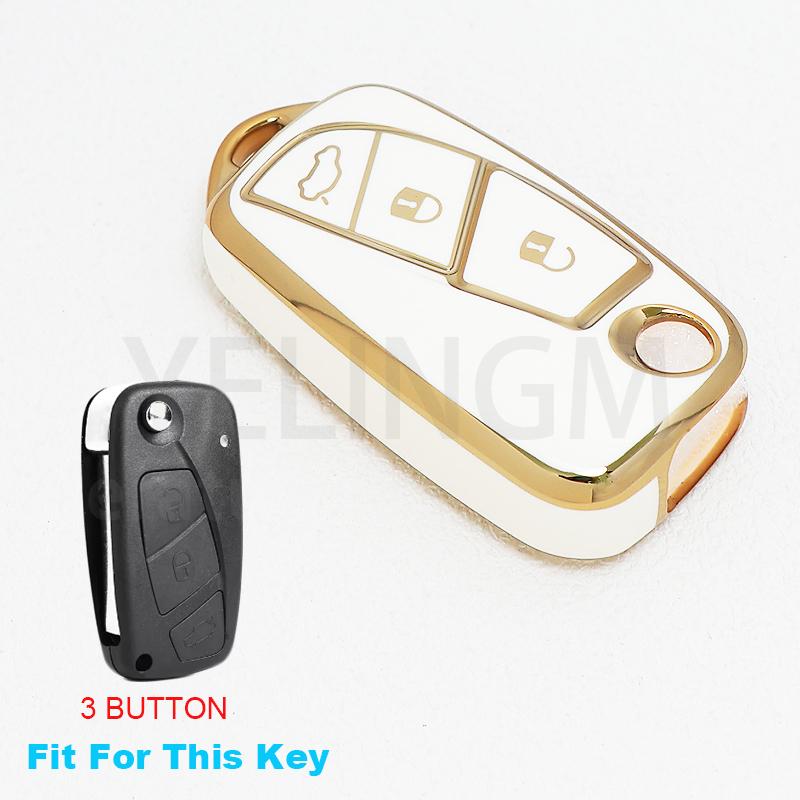 Husă Nouă TPU pentru Cheie Tip Briceag Auto Pentru Fiat 500 Panda Stilo Punto Doblo Grande Bravo 500 Ducato Microbuz Carcasă Fob Accesorii