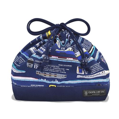 COLORFUL CANDY STYLE Lunch Bag for Boys, Medium Drawstring, Stylish and Cute with Gusset, "Departing Super Express" N3478800