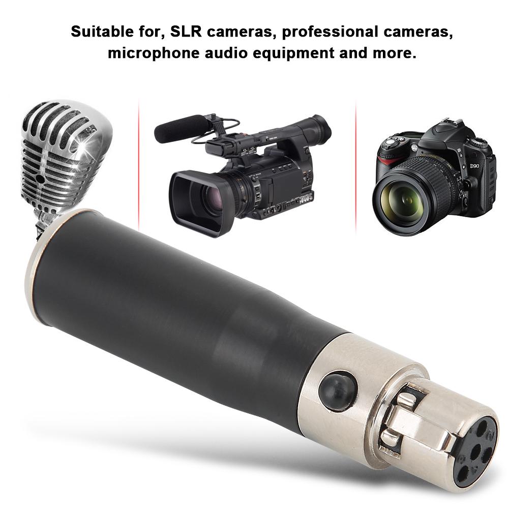 2PCS Mini XLR 3pin Male To Mini XLR 4pin Female Zinc Alloy Casing O Adapter Connector