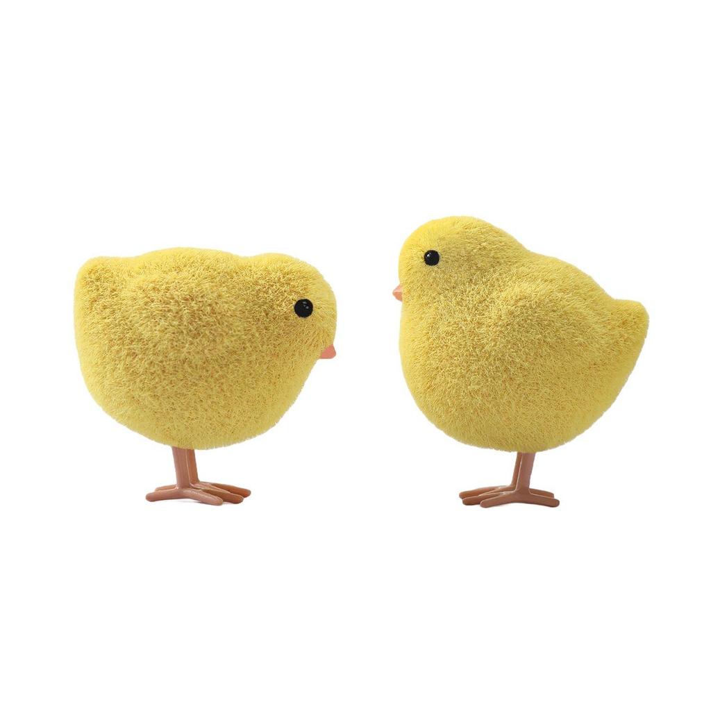 In-Stock Easter Chick Ornaments 2-Pack - Outdoor Flocking Craft Decorations