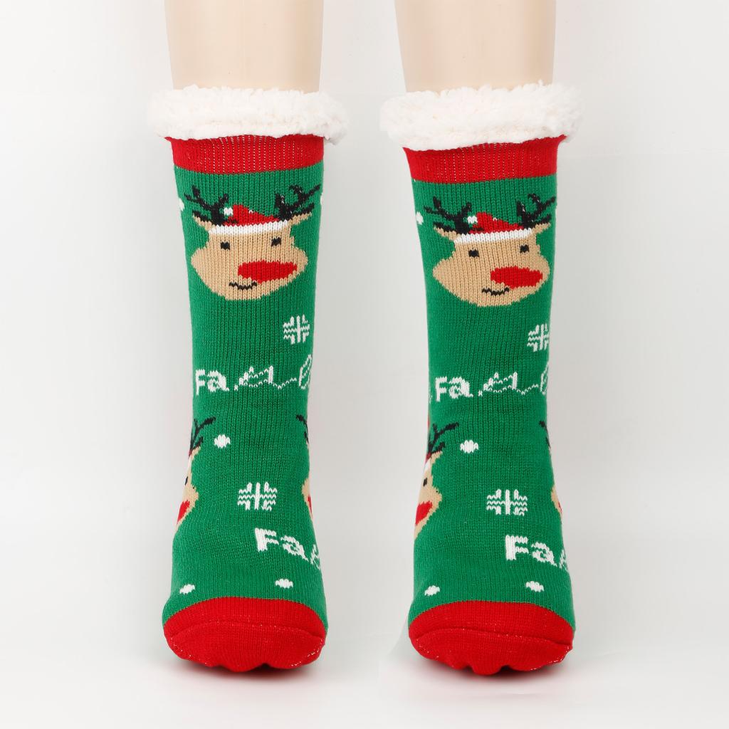 Γυναικείες Χριστουγεννιάτικες Κάλτσες Δαπέδου Κάλτσες Χιονιού Πάχους Φλις Κάλτσες Σπιτιού για Ύπνο Καλύμματα Καλτσών Χαλιού