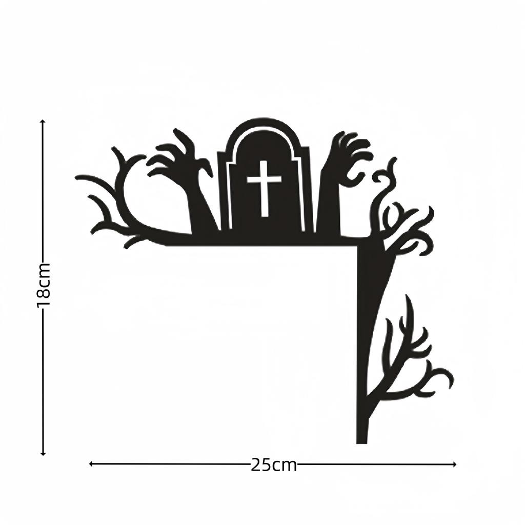 Halloween New Wooden Door Frame Decoration Door Corner Home Spider Bat Ghost Decoration Gothic Style Halloween Ornament