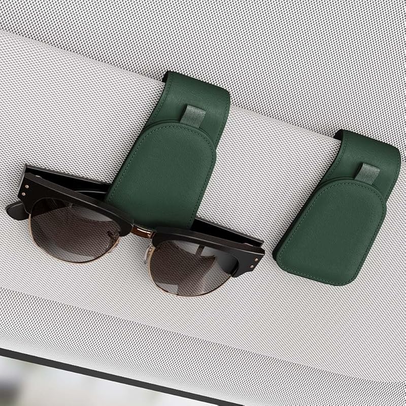 Sotfamily Sunglass Holder for Car Visor, Suede Cloth Magnetic Sunglass Organizer for Car Accessories, 2 Packs, Black