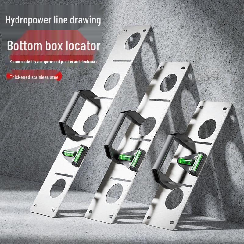 

Electrician s Junction Box Template & Positioning Tool with Spirit Level Line Box Locator [4 Position 86 Type]