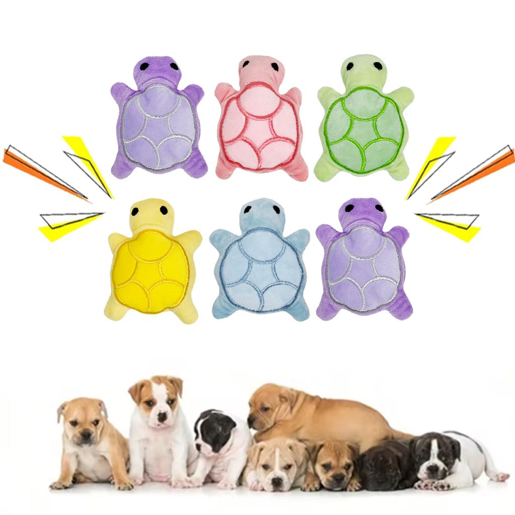 1Pc Pet Mini Sound-Producing Fur Toy Soft Cute Turtle-shaped Gentle Gor Alleviating Discomfort During Puppy's Tooth Eruption