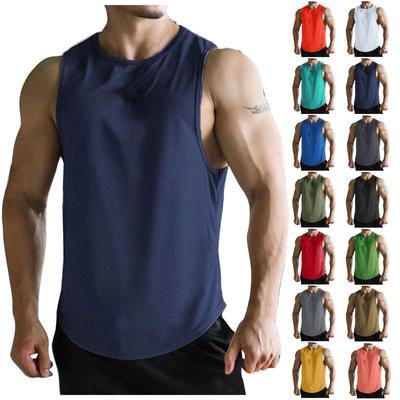 Regata masculina de treino de secagem rápida para academia camiseta muscular fitness musculação sem mangas