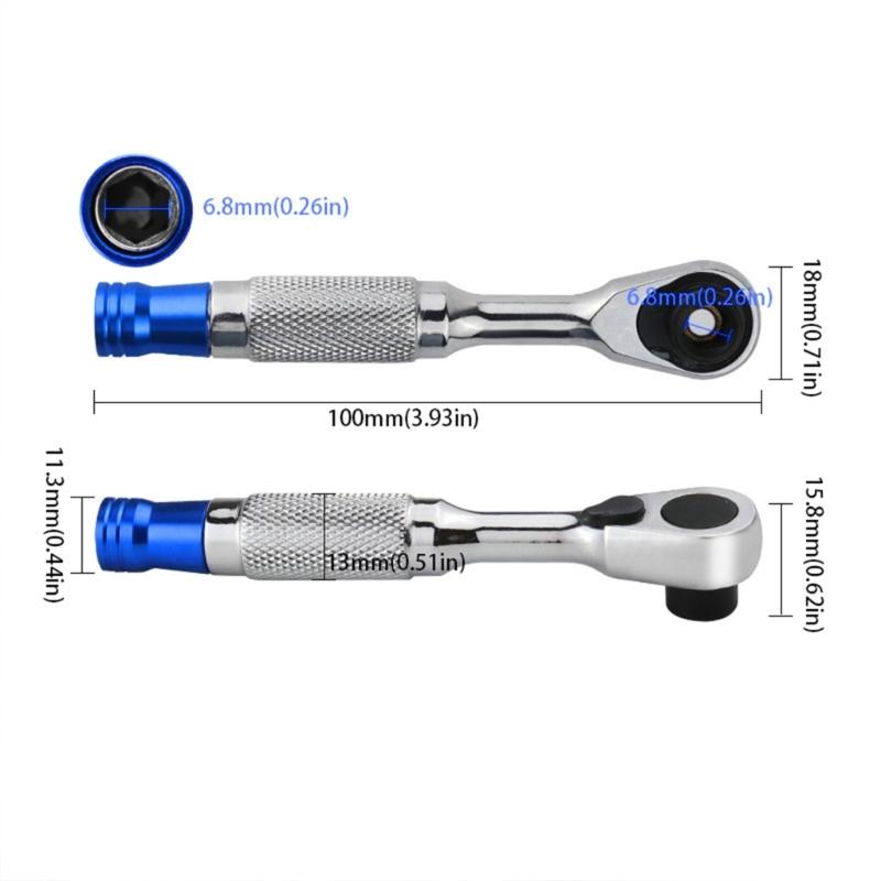 72 Tooth Reversible Ratcheting Wrench Ratcheting Tool for Tight Space Automotive Repair Home Improvement Quick Socket