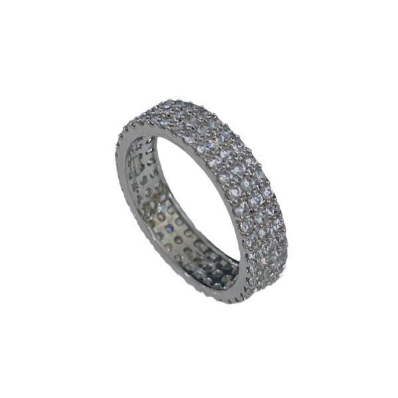 Copper Inlaid Zircon Super Flash Diamond Princess Row Ring Ring Jewelry Temperament Luxury Women'S Ring