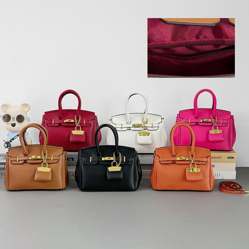 Borsa Kelly sensazione alla moda motivo litchi borsa da donna nuova borsa a tracolla versatile di grande capacità borsa portatile platino