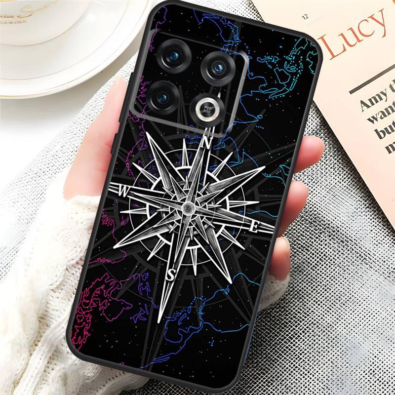 World Map Compass Nautical Cover For OnePlus 13 15 13R 13T 12 12R 10T 11 10 Pro OnePlus Nord 5 CE 3 4 Lite N20 N30 Case