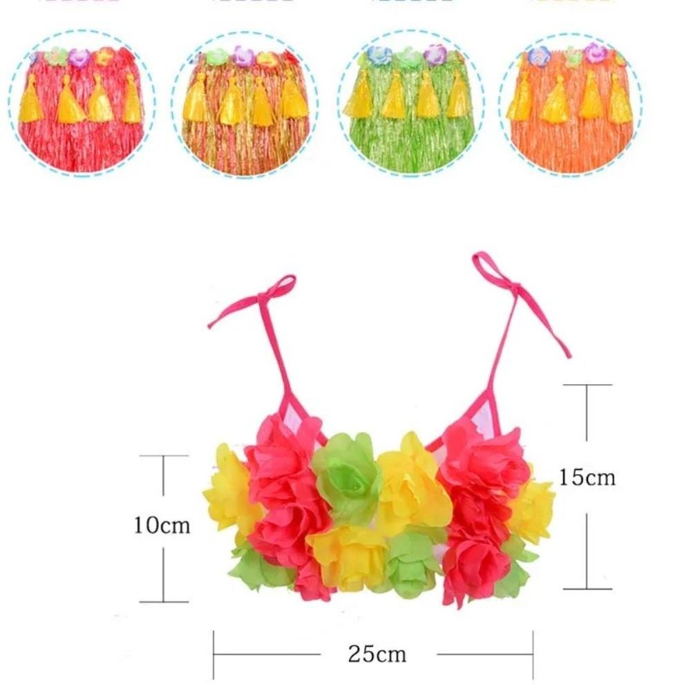 7/8Pcs Costume Hawaiian Costumes Wristbands Hula Dancer Costume  Hawaii Party Supplies