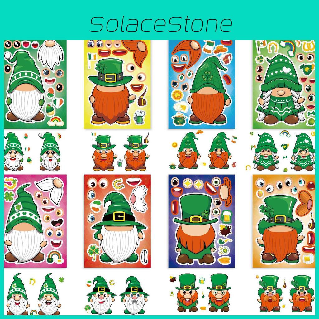 Adorable Cartoon Saint Patrick's Day Interactive Puzzles For Kids Diy Stickers Pack