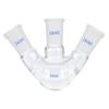PATIKIL 50ml Kochkolben, 3,3° Borosilikatglas, 3-Hals, Rundboden, Dickwandig, 24/40 Standard, Konischer Außenanschluss, für Laborgebrauch, Tran
