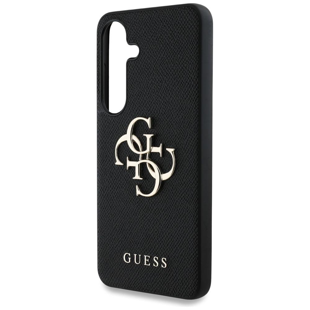 Guess Grained Big 4G Logo Small Case Classic Logo For Samsung Galaxy S25+ Black
