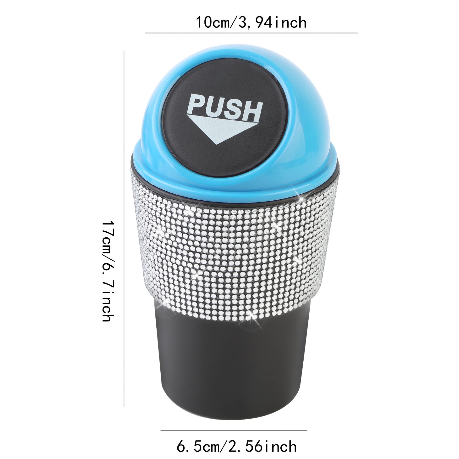 

Compact Car Trash Can with Auto-Flip Lid for Storage