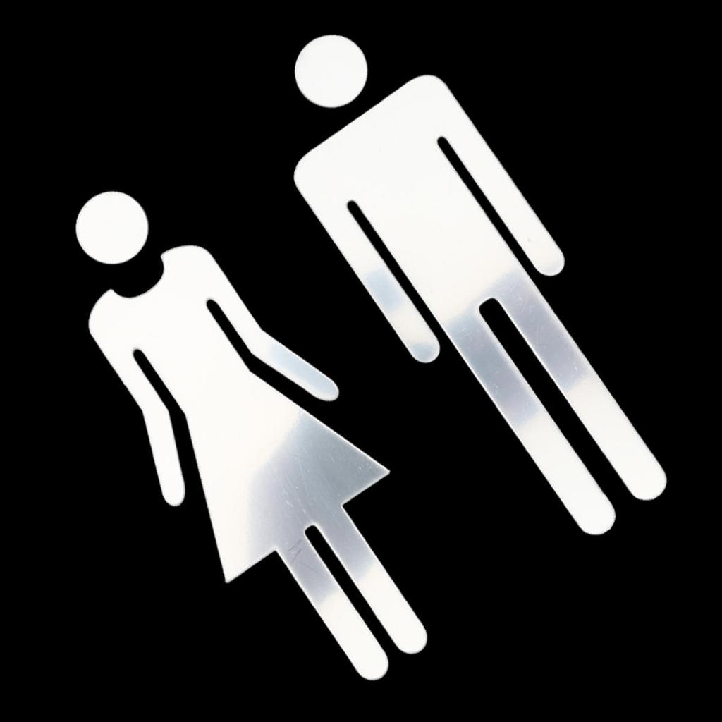 Black Gold Silver Color Toilet Sign Acrylic Wash Room Door Wall Label Sticker WC Holder Signage Board Home Bathroom Decor Male Female Restroom Signage