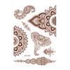 Henna Tattoo Stickers, Red Brown Waterproof Lace Temporary Tattoos, Indian Mehndi Body Art for Women Girls, Festival Makeup