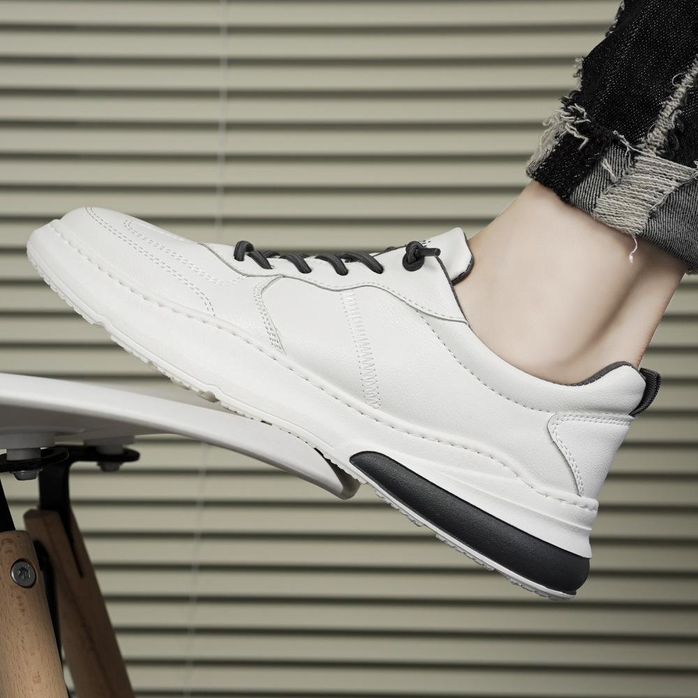 

Весенние новые модные туфли, маленькие белые туфли, мужская универсальная спортивная и повседневная обувь, мужские молодежные туфли для сноуборда, корейская версия низких мужских туфель 39 белый