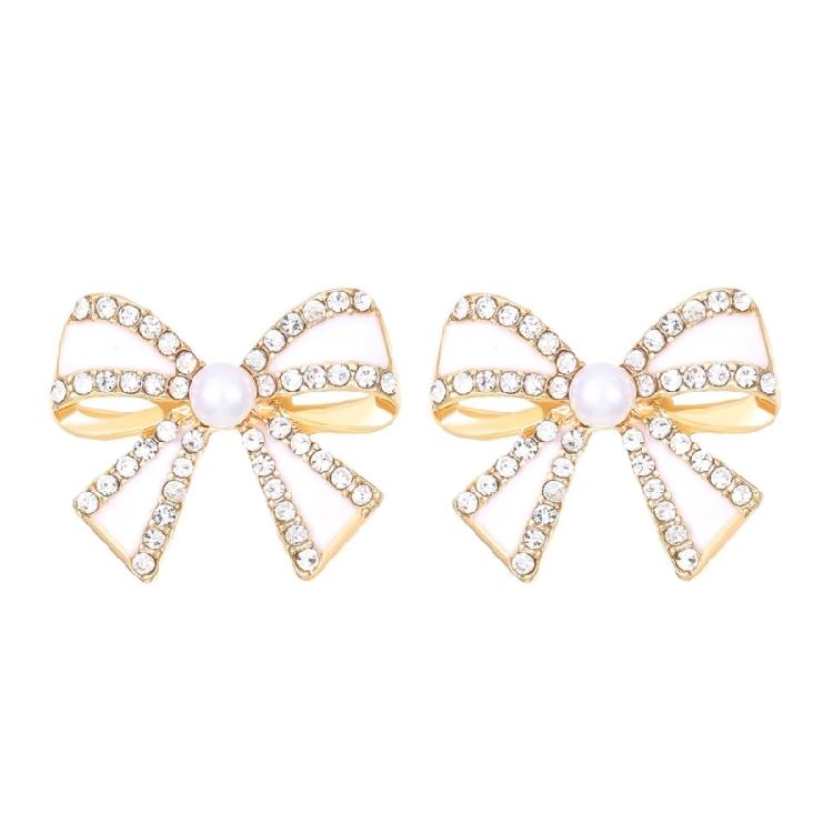 Stylish Christmas Earrings for Women Bowknot Bows Charm Ear Studs Earwear Elegant Accessories for Wedding Parties