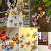 1PC With Flowers Artificial Flowers Dead Branches Flower Creative 12-fork Silk Flower Colorful 77cm