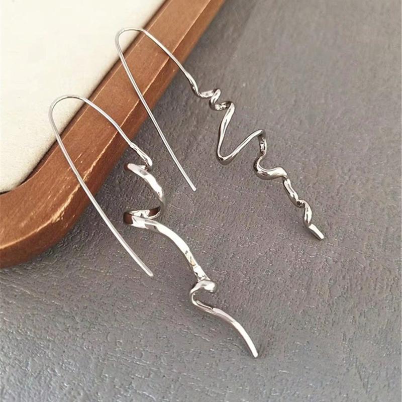 

1 пара Модные женские серьги-каффы в стиле ретро с абстрактным дизайном, крутые, красивые, элегантные, изысканные, подвесные аксессуары серебряный