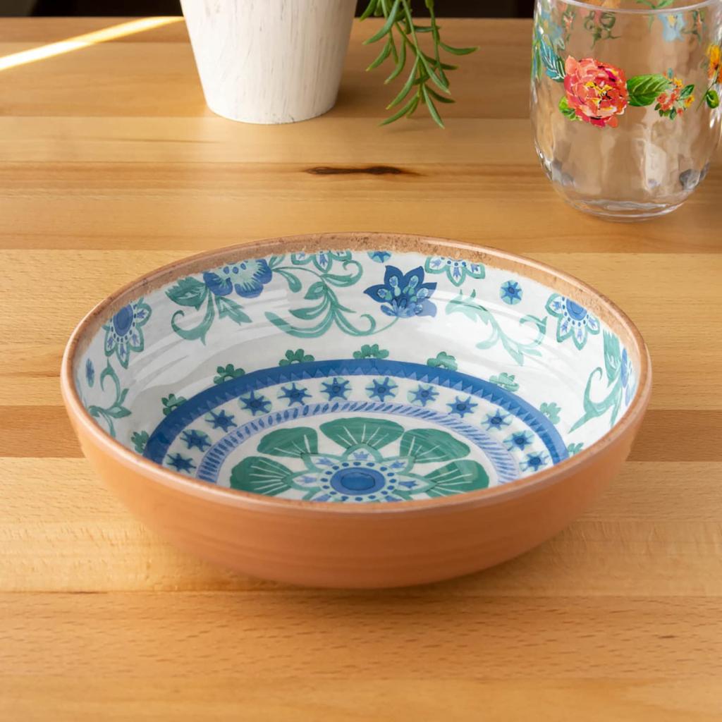 Abode Homewares Design and Unbreakable Tableware BPA Rio Turquoise Serving Cereal 20cm Safe for Dishwasher Birthday Melamine White PAN5080TMBTF