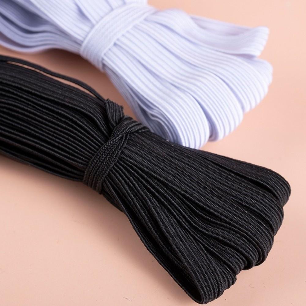 10Yards 3/5/7/9mm Width Flat Elastic Band Black White Color Thin Design Elastic Ribbon 10Yards Length High Tension