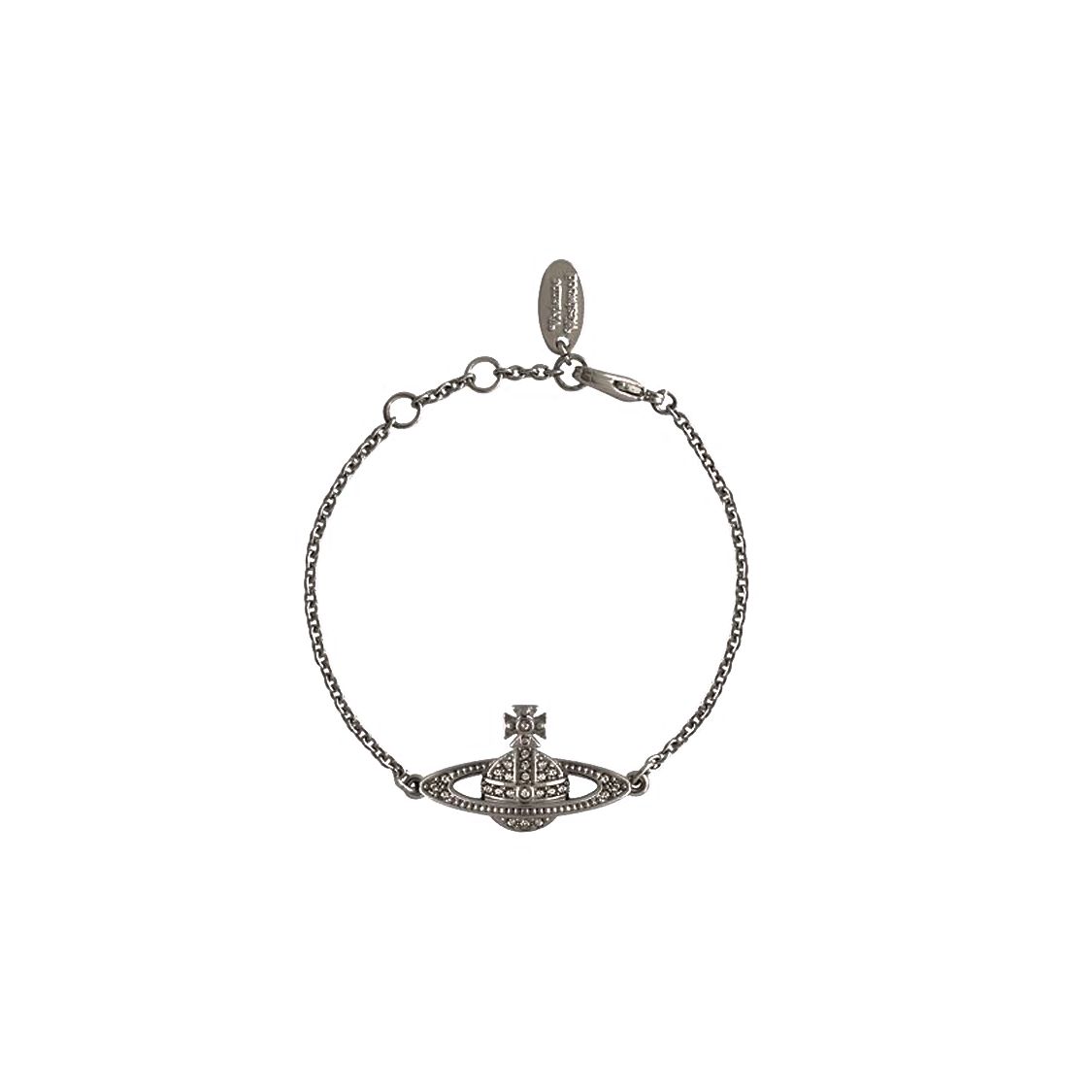Vivienne Westwood Mini Bas Relief Chain Bracelet Women Bracelet Gunmetal 61020051S108S108 Box