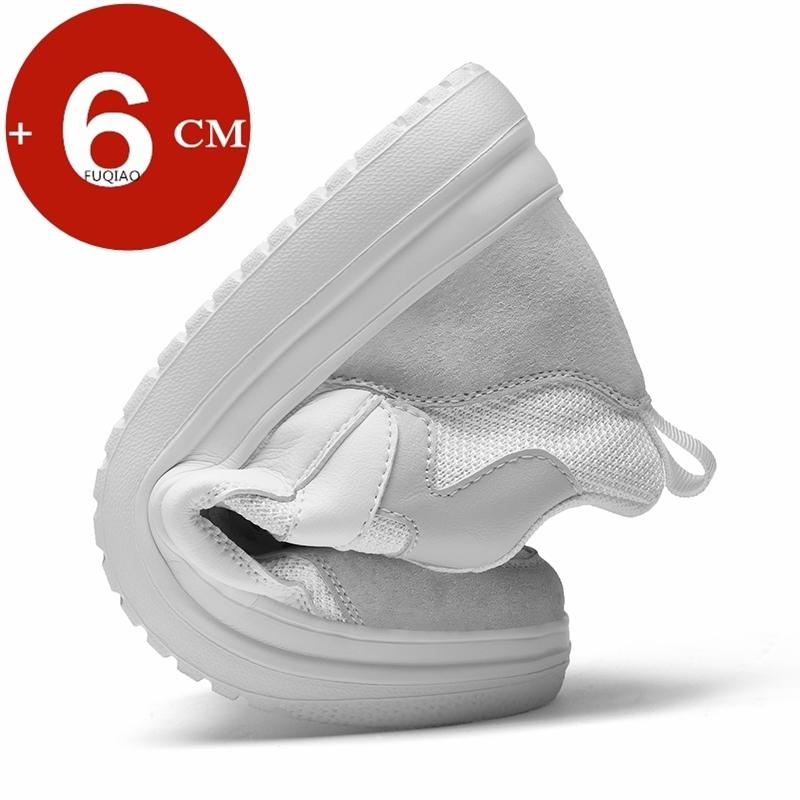 6cm Höhenerhöhung Schuhe Unisex Echtes Leder & Mesh Atmungsaktiv Leicht Lässige Sneakers Bequemes Elevator Schuhwerk