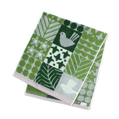 Imabari Towel Face Towel Fluffy Soft "Shinrin" (Green)