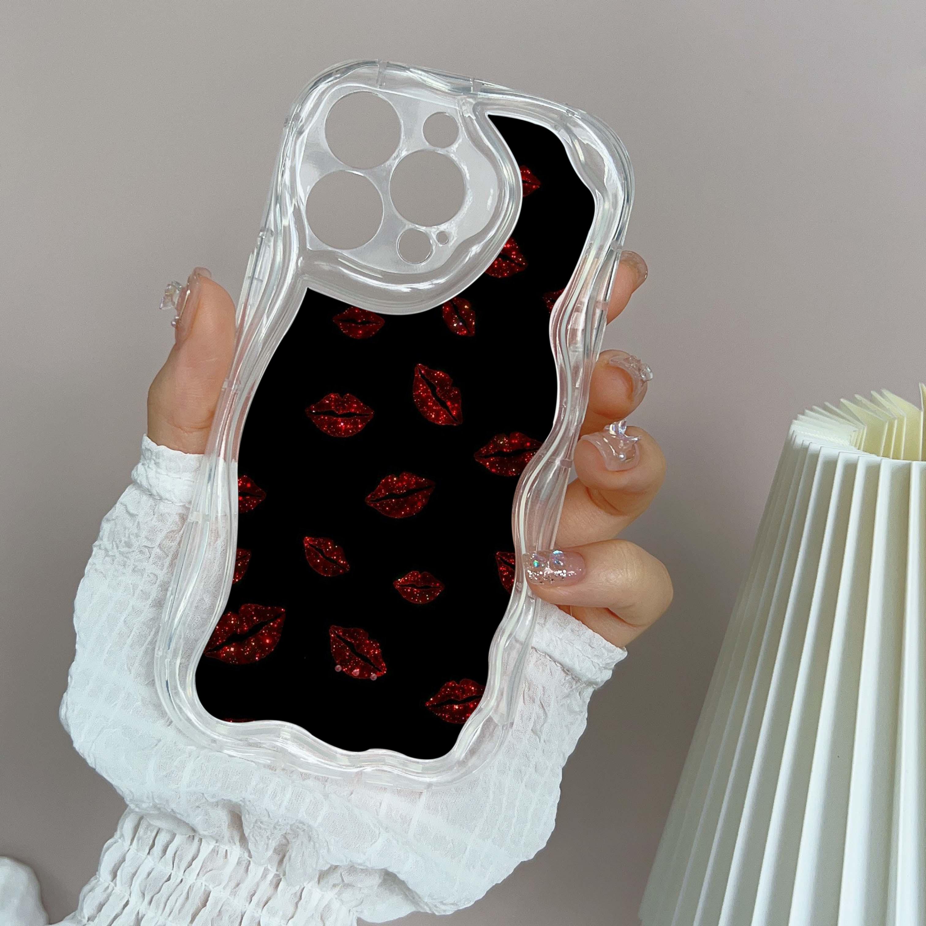 

LZ23 Губы поцелуй Сердце дизайн искусство Прозрачные мягкие волнистые чехлы для телефонов для iPhone 15 13 Pro Max 12 mini 14 8 Plus XS Max XR 6 Защитная задняя крышка for iPhone 15 Plus