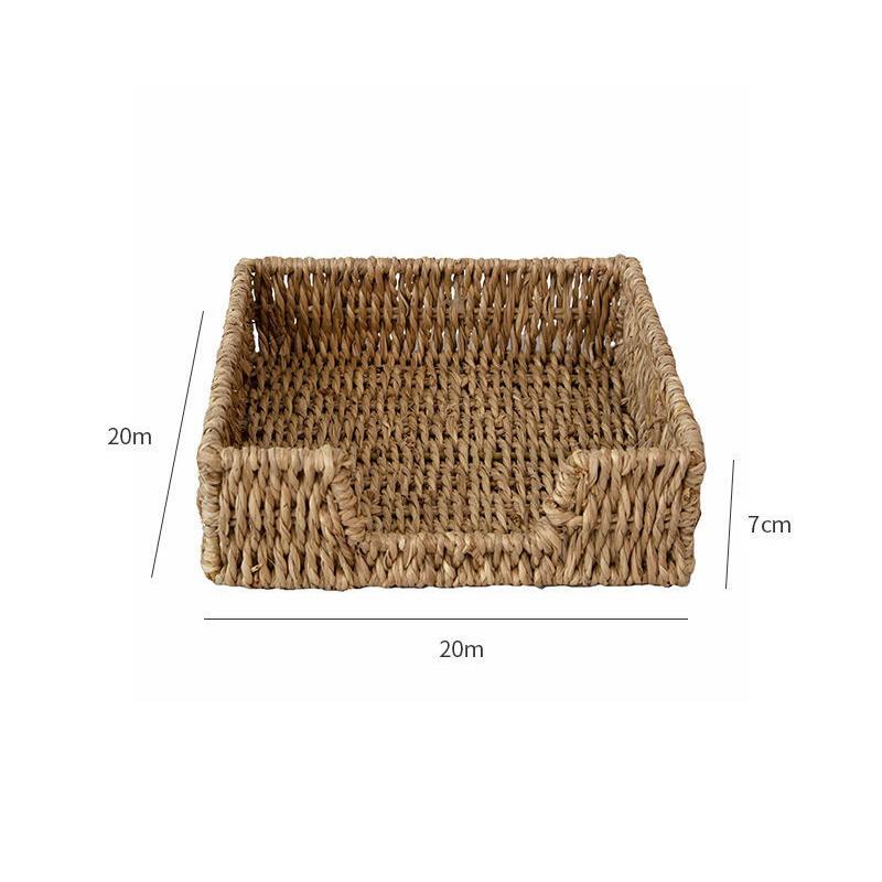 

Держатель для салфеток из водяного гиацинта, плетеные корзины и сервировочный поднос для кухни, ротанговые держатели для салфеток для столов