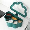 6 Grids Seasoning Box with Clear Lid Multifunctional Space Saving Handheld Seasoning Box with 6 Scoo