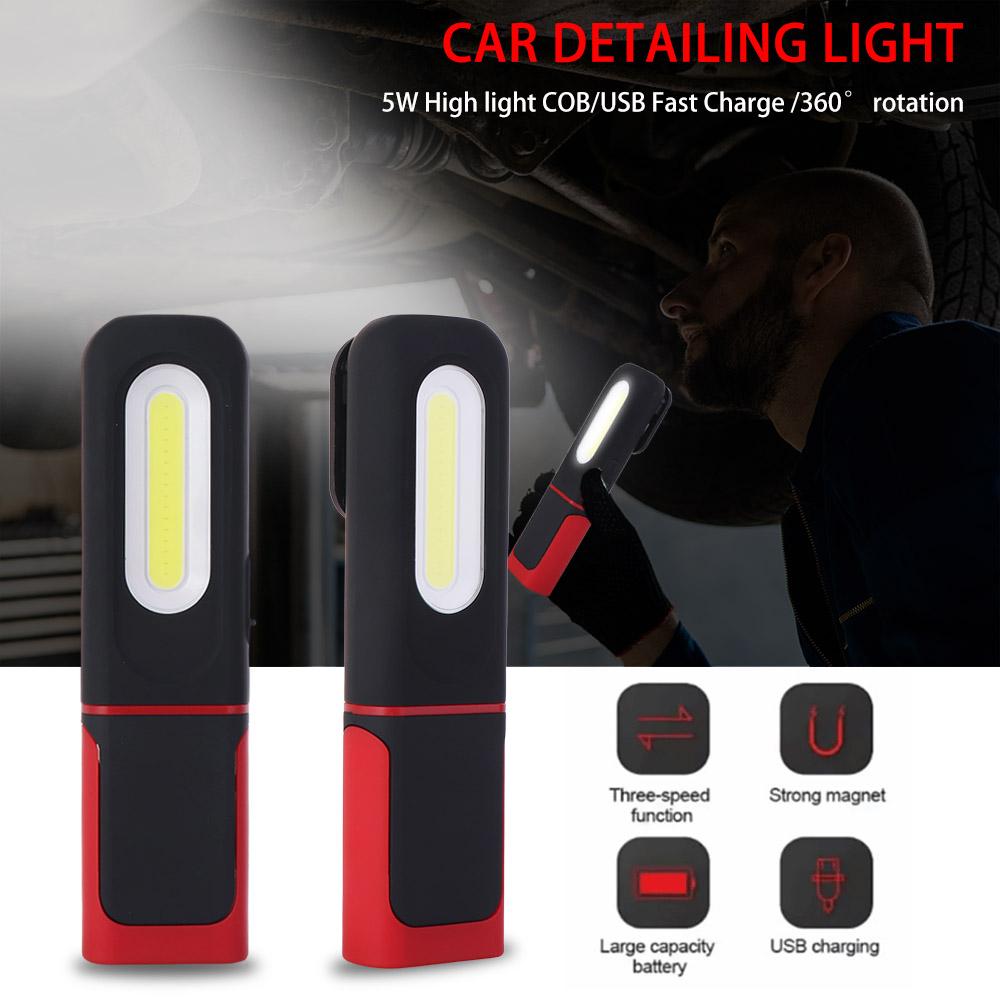 USB Rechargeable Magnetic Work Light Super Bright USB Rechargeable Flashlight  Car Repair