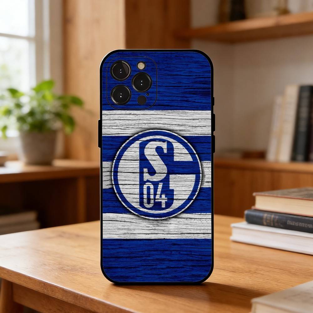 S-Schalke 04 T-Team Colors Sleek Phone Case For iPhone17,16,15,14,13,12Plus,Pro Max,XS,5G Soft Silicone Black Cover
