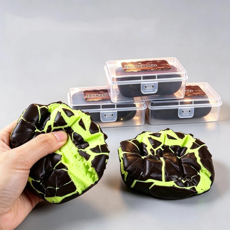 Knuspriges Gefühl Knackendes Geräusch Schokoladenwachs Knisterndes Spielzeug Katzenpfote Donut Design Fidget Toy für Kinder Erwachsene Geschenk