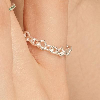 UNI.J [Ir252]Chic Chain Silver Ring