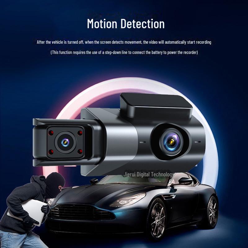 Dash Cam WiFi HD da 3 pollici con visione notturna e tripla lente per registrazione anteriore, interna e posteriore